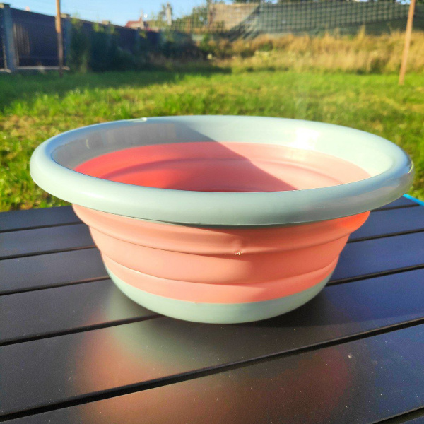 Тарелка силиконовая складная 36х27х13 см. / Миска туристическая круглая